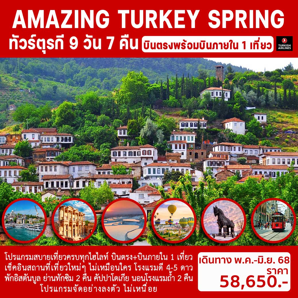 ทัวร์ตุรกี AMAZING TURKEY SPRING 9วัน 7คืน (TK)